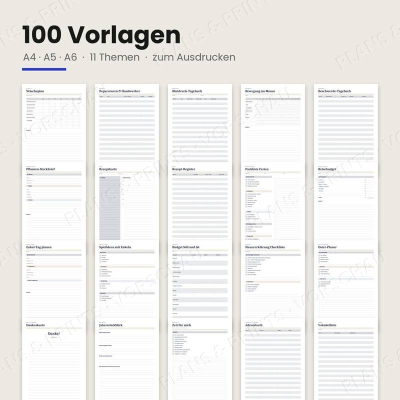 Alle 100 Vorlagen